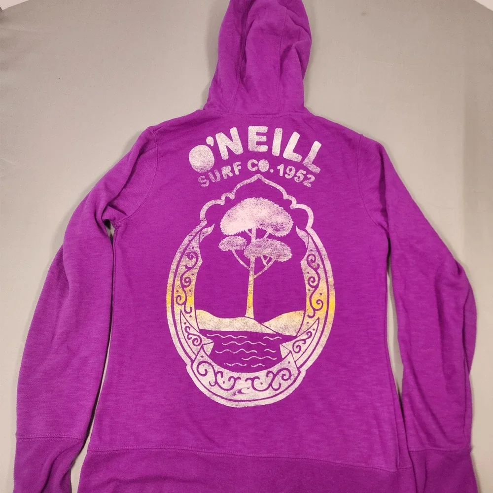 ONeill Surf Co 1952 Purple Graphic Full Zip Hoodie Womens Large RN85773 Y2K - Picture 3 of 8